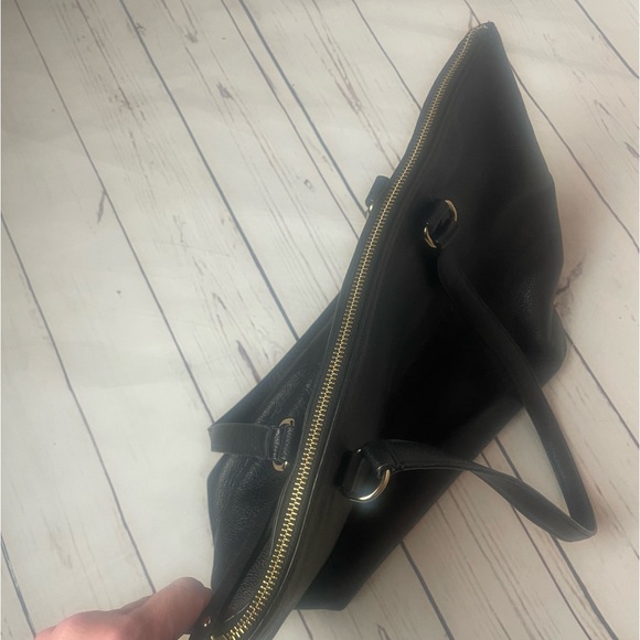 Kate Spade Larchmont Avenue Embossed Logo Leather Tote Bag Purse Black WKRU5619 - Picture 8 of 14